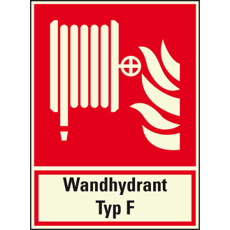 PERMALIGHT power langnachleuchtend Brandschutz Kombischild Wandhydrant, Aluminium, 200x270mm, ASR DIN EN ISO 7010 F002-Beschreibung lesen