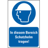 Gebots-Kombischild In diesem Bereich Schutzhelm tragen, Kunststoff, 300x400mm Gebots-Kombischild In diesem Bereich Schutzhelm tragen, Kunststoff, 300x400mm