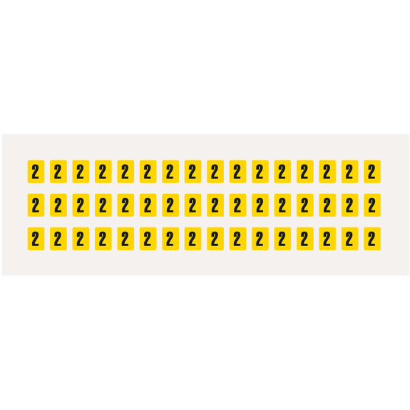 Ziffer 2, gelb/schwarz, Folie, Schrifthöhe 8mm, 9,5x13mm, 20 Bogen/VE Ziffer 2, gelb/schwarz, Folie, Schrifthöhe 8mm, 9,5x13mm, 20 Bogen/VE-Beschreibung lesen