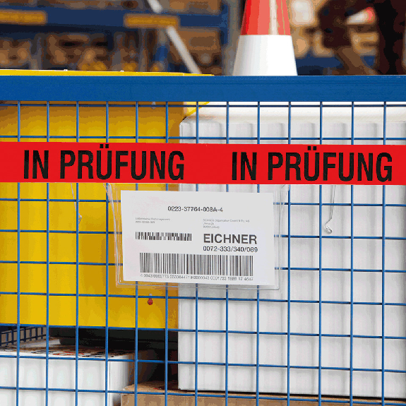 Qualitätsband IN PRÜFUNG, rot/schwarz, Polypropylen, selbstklebend, 50mm, 66m/Rolle Qualitätsband IN PRÜFUNG, rot/schwarz, Polypropylen, selbstklebend, 50mm, 66m/Rolle-Beschreibung lesen