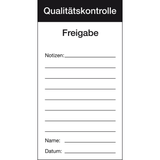 Qualitätsaufkleber Qualitätskontrolle-Freigabe, Papier, 80x150mm, 100/Block-Beschreibung lesen