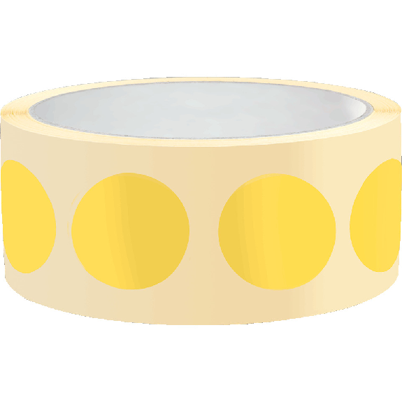 Markierungspunkt, blanko, gelb, Haftpapier, ablösbar, Ø 38mm, 500/Rolle-Beschreibung lesen