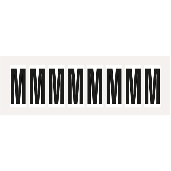 Buchstabe M, weiß/schwarz, Folie, Schrifthöhe 40mm, 52,9x23,8mm, 10/Bogen Buchstabe M, weiß/schwarz, Folie, Schrifthöhe 40mm, 52,9x23,8mm, 10/Bogen-Beschreibung lesen