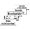 Hinweisetikett Zerbrechl.! Vor Nässe..., weiß, Haftpapier, permanent, 147x50mm, 250/Rolle