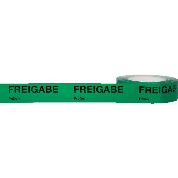 Qualitätsband FREIGABE, grün/schwarz, Polypropylen, selbstklebend, 38mm, 66m/Rolle Qualitätsband FREIGABE, grün/schwarz, Polypropylen, selbstklebend, 38mm, 66m/Rolle-Beschreibung lesen