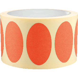 Etikett, beschriftbar, oval, rot, Haftpapier, ablösbar, 50x30mm, 500/Rolle-Beschreibung lesen