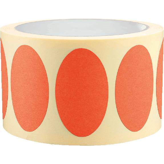 Etikett, beschriftbar, oval, rot, Haftpapier, ablösbar, 50x30mm, 500/Rolle-Beschreibung lesen