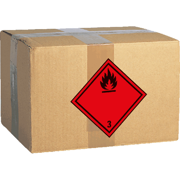 Verpackungskennzeichen Kl.3 Entzündliche Flüssigkeiten, Haftpapier, permanent, 100x100mm, 1000/Rolle-Beschreibung lesen