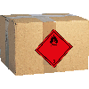 Verpackungskennzeichen Kl.3 Entzündliche Flüssigkeiten, Haftpapier, permanent, 100x100mm, 1000/Rolle