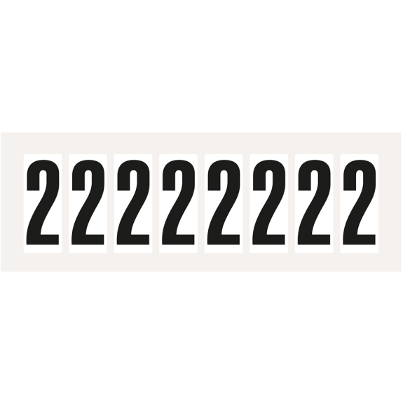 Zahl 2, weiß/schwarz, Folie, Schrifthöhe 60mm, 78,0x35,7mm, 10/Bogen Zahl 2, weiß/schwarz, Folie, Schrifthöhe 60mm, 78,0x35,7mm, 10/Bogen-Beschreibung lesen
