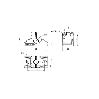Système de fixation, Logement de tiges Ø12 mm, Matériau boîtier GD-Zn - BMS CU-M-D12-B040-00 (BAM0275)-Lire la description