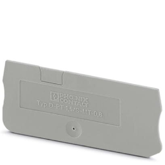Flasque d'extrémité, 58,7 x 0,8 x 24,3mm, gris - D-PT 1,5/S-MT-0,8 Flasque d'extrémité, 58,7 x 0,8 x 24,3mm, gris - D-PT 1,5/S-MT-0,8-Lire la description