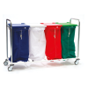 Chariot porte-sac avec 4 sacs et couvercles