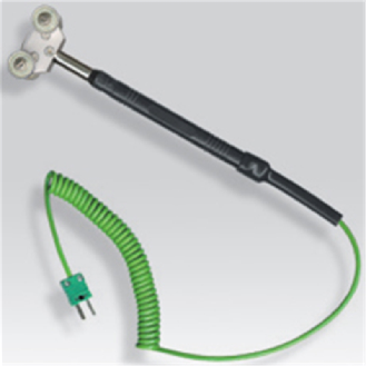 Sonde TC-K de surface pour pièce en mouvement avec câble spiralé - SFR35A-400-Lire la description