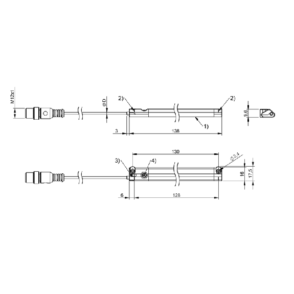 Système de mesure de position magnétique 128mm, IO-Link - BMP 01-ZLZPP21A-0128-00-P00,5-S4 (BMP000Z)-Lire la description