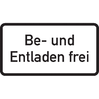 Zusatzzeichen Be- und Entladen, Aluminium RA1i, 2mm reflektierend, 330x600mm-Beschreibung lesen
