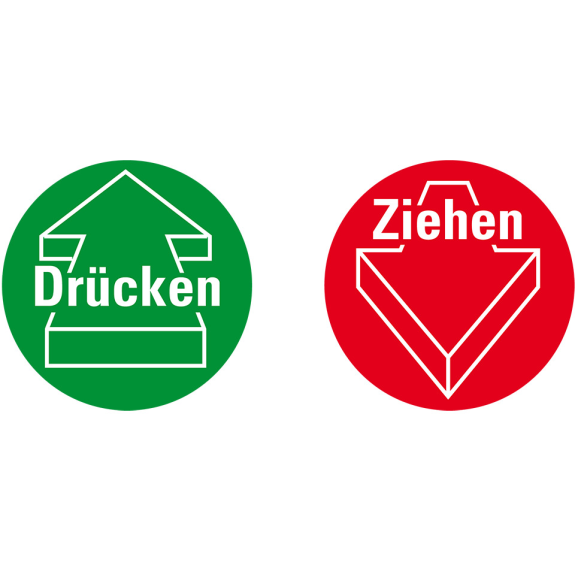 Türhinweis Ziehen mit Pfeil, rot, Folie, selbstklebend, Ø 100mm Türhinweis Ziehen mit Pfeil, rot, Folie, selbstklebend, Ø 100mm-Beschreibung lesen