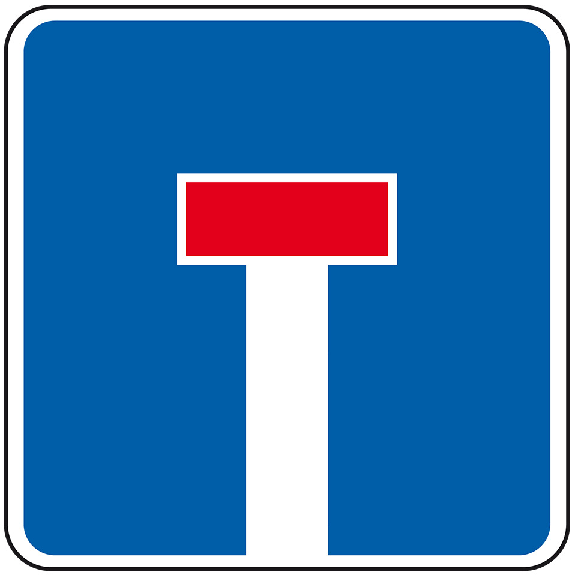 Verkehrszeichen Sackgasse, Nr.357, Aluminium RA1, reflektierend, 600x600mm, DIN 67520, nach StVO-Leggi tutto