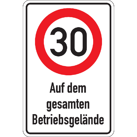 Kombischild 30km/h-Auf dem gesamten Betriebsgelände, AluminiumTyp0, reflektierend, 600x900mm Kombischild 30km/h-Auf dem gesamten Betriebsgelände, AluminiumTyp0, reflektierend, 600x900mm-Beschreibung lesen