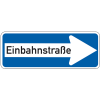 Verkehrszeichen Einbahnstraße, rechts, Nr.220-20, Aluminium RA1, reflektierend, 800x300mm, DIN 67520, nach StVO Verkehrszeichen Einbahnstraße, rechts, Nr.220-20, Aluminium RA1, reflektierend, 800x300mm, DIN 67520, nach StVO