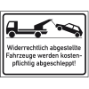 Parkverbotsschild Widerrechtlich abgestellte..., Aluminium RA0, reflektierend, 600x450mm, DIN 67520, nach StVO