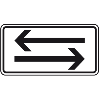 Schild Pfeil links- und rechtsweisend, Aluminium Typ 0, reflektierend, 600x330mm, DIN 67520-Beschreibung lesen