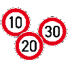 Verkehrszeichen Zulässige Höchstgesch.10, Nr.274-10, Aluminium RA2, reflektierend, Ø600mm, DIN 67520, nach StVO Verkehrszeichen Zulässige Höchstgesch.10, Nr.274-10, Aluminium RA2, reflektierend, Ø600mm, DIN 67520, nach StVO