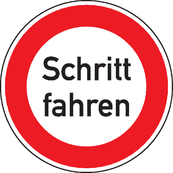 Verkehrszeichen Schritt fahren, Nr.274, Aluminium RA2, reflektierend, Ø 600mm, DIN 67520, nach StVO Verkehrszeichen Schritt fahren, Nr.274, Aluminium RA2, reflektierend, Ø 600mm, DIN 67520, nach StVO-Beschreibung lesen