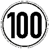 Geschwindigkeits-Schild 100 km/h, gemäß StVZO § 58, Folie, selbstklebend, Ø 200mm Geschwindigkeits-Schild 100 km/h, gemäß StVZO § 58, Folie, selbstklebend, Ø 200mm