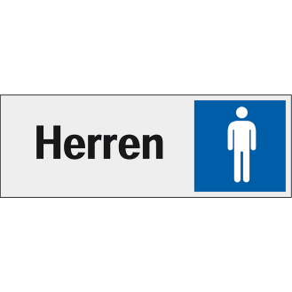 Türaufkleber Herren, silber/schwarz/blau, Polyesterfolie, 210x74mm, ASR A4.1-Beschreibung lesen