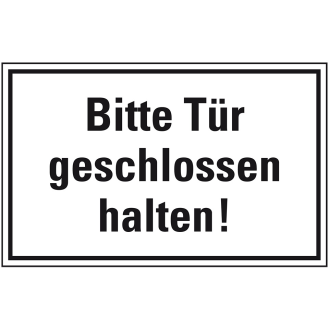 Türhinweisschild Bitte Tür geschlossen halten!, Kunststoff, 300x200mm-Beschreibung lesen