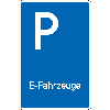 Parkplatzschild E-Fahrzeuge, Kunststoff, spitze Ecken, 250x400mm