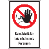 Verbots-Kombischild Kein Zutritt f.betr.fremde Personen, Aluminium, 400x600mm Verbots-Kombischild Kein Zutritt f.betr.fremde Personen, Aluminium, 400x600mm