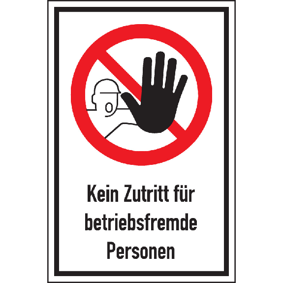 Verbots-Kombischild Kein Zutritt f.betr.fremde Personen, Aluminium, 400x600mm Verbots-Kombischild Kein Zutritt f.betr.fremde Personen, Aluminium, 400x600mm-Beschreibung lesen