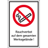 Verbots-Kombischild Rauchverbot auf dem Werksgelände, Aluminium, 400x600mm, DIN EN ISO 7010 P002 Verbots-Kombischild Rauchverbot auf dem Werksgelände, Aluminium, 400x600mm, DIN EN ISO 7010 P002