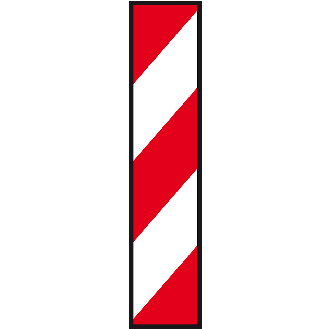 Verkehrszeichen Leitbake linksweisend, Nr.605-10, Aluminium RA2, reflektierend, 250x1000mm, DIN 67520-Beschreibung lesen
