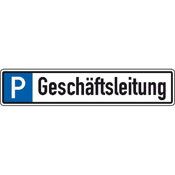 Parkplatzreservierungsschild Geschäftsleitung, ohne Befestigungsset, 520x110mm Parkplatzreservierungsschild Geschäftsleitung, ohne Befestigungsset, 520x110mm-Beschreibung lesen