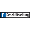 Parkplatzreservierungsschild Geschäftsleitung, ohne Befestigungsset, 520x110mm Parkplatzreservierungsschild Geschäftsleitung, ohne Befestigungsset, 520x110mm