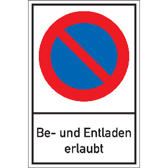 Parkverbotsschild Be- und Entladen erlaubt, Aluminium, 400x600mm-Beschreibung lesen