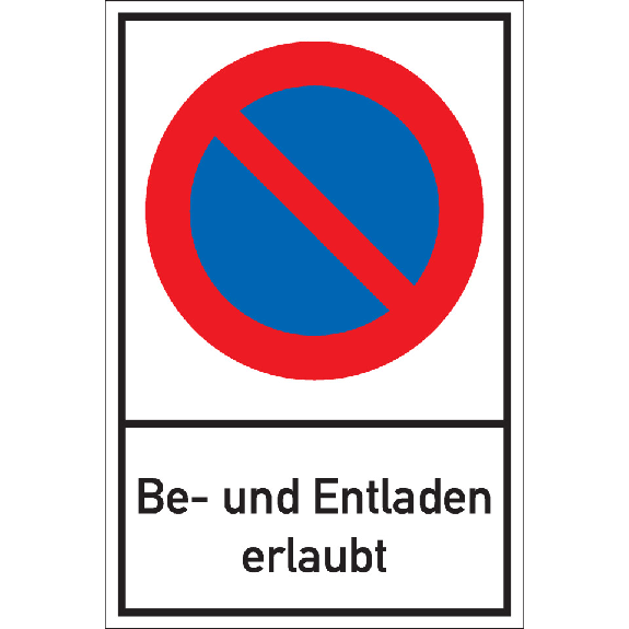 Parkverbotsschild Be- und Entladen erlaubt, Aluminium, 400x600mm Parkverbotsschild Be- und Entladen erlaubt, Aluminium, 400x600mm-Beschreibung lesen