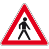 Verkehrszeichen Fußgänger, Aufstellung link, Nr.133-20, Aluminium RA2, reflektierend, SL 900mm, DIN 67520, nach StVO