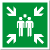 Rettungszeichen Sammelstelle, Aluminium, vorgebohrt, 400x400mm, ASR A1.3, DIN EN ISO 7010 E007 Rettungszeichen Sammelstelle, Aluminium, vorgebohrt, 400x400mm, ASR A1.3, DIN EN ISO 7010 E007