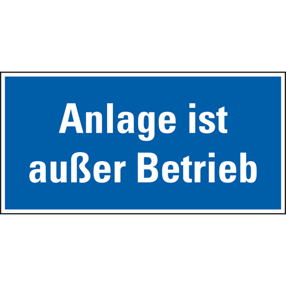 Maschinen-Hinweisschild Anlage ist außer Betrieb, Magnetfolie, 300x150mm Maschinen-Hinweisschild Anlage ist außer Betrieb, Magnetfolie, 300x150mm-Beschreibung lesen
