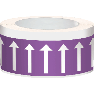 Fließrichtungspfeile, violett/weiß, Polyesterfolie, 50mm, 33m/Rolle-Beschreibung lesen