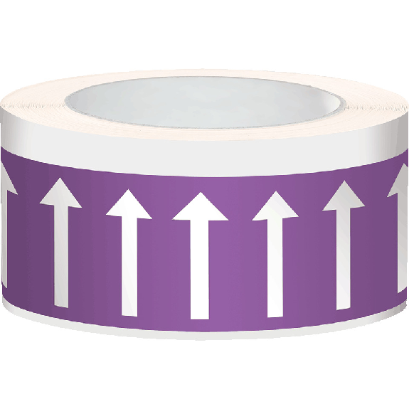 Fließrichtungspfeile, violett/weiß, Polyesterfolie, 50mm, 33m/Rolle-Beschreibung lesen