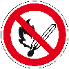 Verbotsschild Keine offene Flamme, Feuer, offene Zündung, Kunststoff, Ø200mm, ASR A1.3, DIN EN ISO 7010 P003 Verbotsschild Keine offene Flamme, Feuer, offene Zündung, Kunststoff, Ø200mm, ASR A1.3, DIN EN ISO 7010 P003