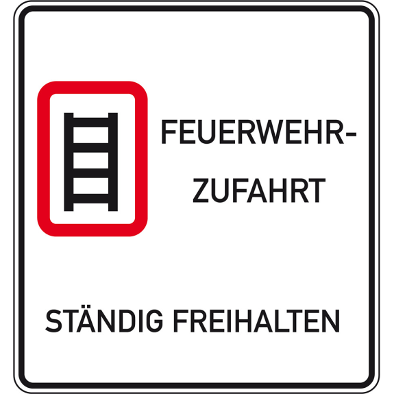 Hinweisschild Feuerwehr-Zufahrt freihalten, Aluminium RA0, reflektierend, 500x500mm, DIN 67520 Hinweisschild Feuerwehr-Zufahrt freihalten, Aluminium RA0, reflektierend, 500x500mm, DIN 67520-Beschreibung lesen