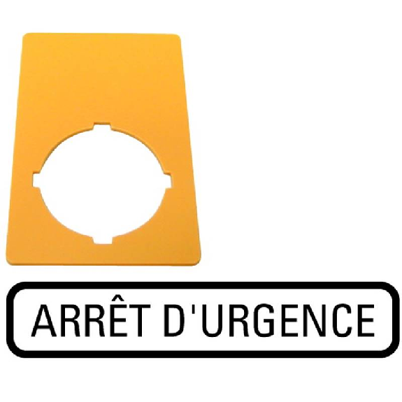 Plaque arrêt d'urgence - M22-XZK-F99 Plaque arrêt d'urgence - M22-XZK-F99-Lire la description