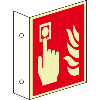 PERMALIGHT power langnachleuchtend Fahnenschild Brandmelder, doppelseitig, ASR/ISO, Kunststoff, 200x200mm-Beschreibung lesen