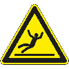 Warnschild Warnung vor Rutschgefahr, Folie, selbstklebend, SL 200mm, ASR A1.3, DIN EN ISO 7010 W011
